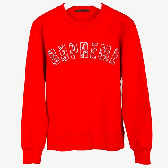 Louis Vuitton x Supreme Red Arc Logo Crewneck Sweatshirt - Picture 1 of 11